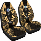 Federated States Of Micronesia Car Seat Covers - Polynesian Tattoo Gold - 9 174914 - YourCarButBetter