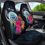 Federated States Of Micronesia Car Seat Covers - Tropical Flower - 105905 - YourCarButBetter