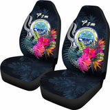 Federated States Of Micronesia Car Seat Covers - Tropical Flower - 105905 - YourCarButBetter