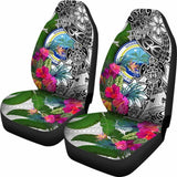 Federated States Of Micronesia Car Seat Covers White - Turtle Plumeria Banana Leaf - 091114 - YourCarButBetter