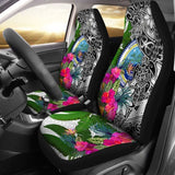 Federated States Of Micronesia Car Seat Covers White - Turtle Plumeria Banana Leaf - 091114 - YourCarButBetter