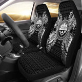 Federated States Of Micronesia Polynesia Car Seat Cover - F S M Seal Map Black - 105905 - YourCarButBetter