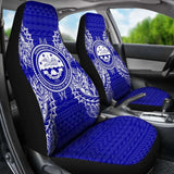 Federated States Of Micronesia Polynesia Car Seat Cover - F S M Seal Map Blue - 105905 - YourCarButBetter