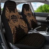 Federated States Of Micronesia Polynesia Car Seat Cover - F S M Seal Map Gold - 105905 - YourCarButBetter