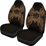 Federated States Of Micronesia Polynesia Car Seat Cover - F S M Seal Map Gold - 105905 - YourCarButBetter