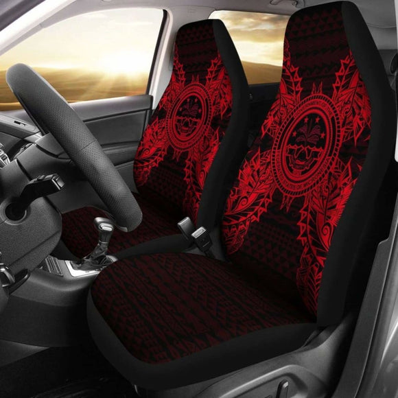 Federated States Of Micronesia Polynesia Car Seat Cover - F S M Seal Map Red - 105905 - YourCarButBetter