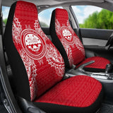 Federated States Of Micronesia Polynesia Car Seat Cover - F S M Seal Map Red White - 105905 - YourCarButBetter