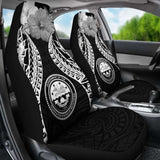 Federated States Of Micronesia Polynesian Car Seat Covers Pride Seal And Hibiscus Black - 232125 - YourCarButBetter