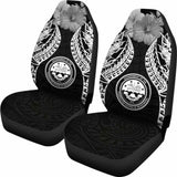 Federated States Of Micronesia Polynesian Car Seat Covers Pride Seal And Hibiscus Black - 232125 - YourCarButBetter