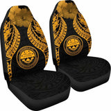 Federated States Of Micronesia Polynesian Car Seat Covers Pride Seal And Hibiscus Gold - 232125 - YourCarButBetter