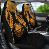 Federated States Of Micronesia Polynesian Car Seat Covers Pride Seal And Hibiscus Gold - 232125 - YourCarButBetter