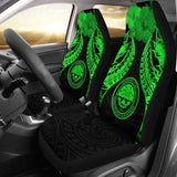 Federated States Of Micronesia Polynesian Car Seat Covers Pride Seal And Hibiscus Green - 232125 - YourCarButBetter