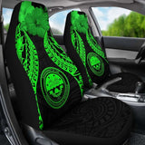 Federated States Of Micronesia Polynesian Car Seat Covers Pride Seal And Hibiscus Green - 232125 - YourCarButBetter