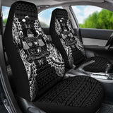 Fiji Car Seat Cover - Fiji Coat Of Arms Map Black - 105905 - YourCarButBetter