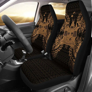 Fiji Car Seat Cover - Fiji Coat Of Arms Map Gold - 105905 - YourCarButBetter