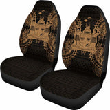 Fiji Car Seat Cover - Fiji Coat Of Arms Map Gold - 105905 - YourCarButBetter