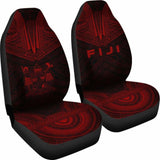 Fiji Car Seat Cover - Fiji Coat Of Arms Polynesian Chief Tattoo Red Version - 10 174914 - YourCarButBetter