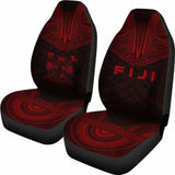 Fiji Car Seat Cover - Fiji Coat Of Arms Polynesian Chief Tattoo Red Version - 10 174914 - YourCarButBetter