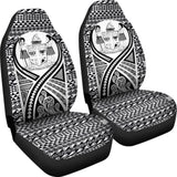 Fiji Car Seat Cover - Fiji Coat Of Arms Polynesian Tattoo Black - 9 174914 - YourCarButBetter