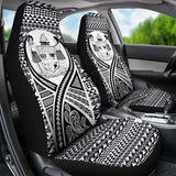 Fiji Car Seat Cover - Fiji Coat Of Arms Polynesian Tattoo Black - 9 174914 - YourCarButBetter