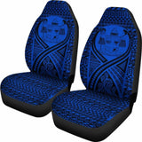 Fiji Car Seat Cover - Fiji Coat Of Arms Polynesian Tattoo Blue - 9 174914 - YourCarButBetter