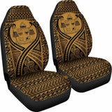 Fiji Car Seat Cover - Fiji Coat Of Arms Polynesian Tattoo Gold - 9 174914 - YourCarButBetter