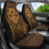 Fiji Car Seat Cover - Fiji Coat Of Arms Polynesian Tattoo Gold - 9 174914 - YourCarButBetter