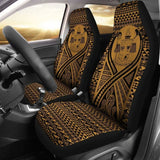Fiji Car Seat Cover - Fiji Coat Of Arms Polynesian Tattoo Gold - 9 174914 - YourCarButBetter