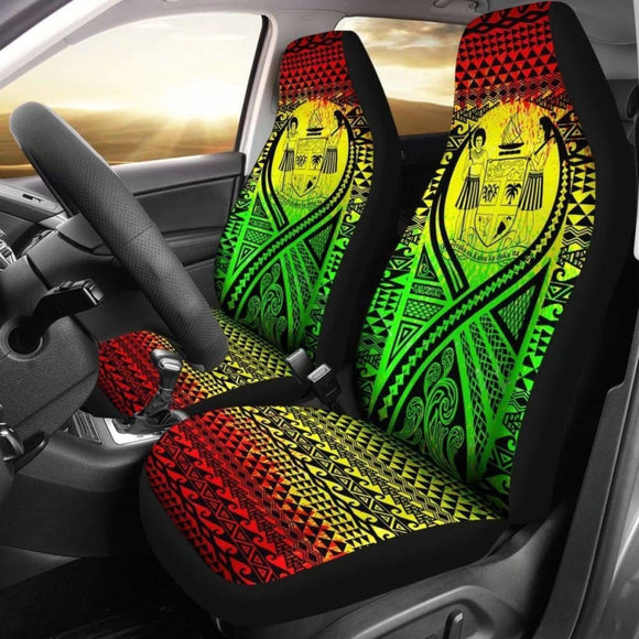 Fiji Car Seat Cover - Fiji Coat Of Arms Polynesian Tattoo Reggae - 9 174914 - YourCarButBetter