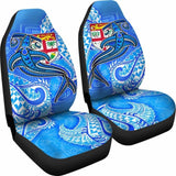 Fiji Car Seat Covers - Blue Shark Polynesian Tattoo - 102802 - YourCarButBetter