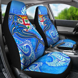 Fiji Car Seat Covers - Blue Shark Polynesian Tattoo - 102802 - YourCarButBetter