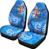 Fiji Car Seat Covers - Blue Shark Polynesian Tattoo - 102802 - YourCarButBetter