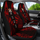 Fiji Car Seat Covers - Fiji Coat Of Arms Polynesian Tattoo Red - 9 174914 - YourCarButBetter
