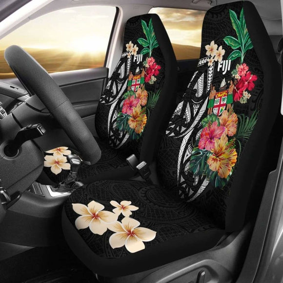 Fiji Car Seat Covers Coat Of Arms Polynesian With Hibiscus-2 232125 - YourCarButBetter