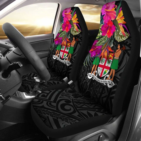 Fiji Car Seat Covers - Polynesian Hibiscus Pattern - 232125 - YourCarButBetter