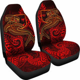 Fiji Car Seat Covers - Red Shark Polynesian Tattoo - 102802 - YourCarButBetter