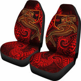 Fiji Car Seat Covers - Red Shark Polynesian Tattoo - 102802 - YourCarButBetter