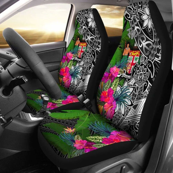 Fiji Car Seat Covers - Turtle Plumeria Banana Leaf Crest - 091114 - YourCarButBetter