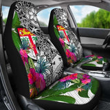 Fiji Car Seat Covers White - Turtle Plumeria Banana Leaf - 091114 - YourCarButBetter