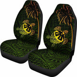 Fiji Islands Tapa Turtle Golden Green Car Seat Covers 091114 - YourCarButBetter