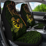 Fiji Islands Tapa Turtle Golden Green Car Seat Covers 091114 - YourCarButBetter