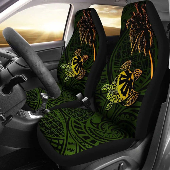 Fiji Islands Tapa Turtle Golden Green Car Seat Covers 091114 - YourCarButBetter