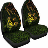 Fiji Islands Tapa Turtle Golden Green Car Seat Covers 091114 - YourCarButBetter