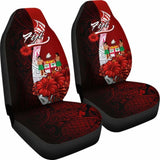 Fiji Polynesian Car Seat Covers - Coat Of Arm With Hibiscus - 232125 - YourCarButBetter