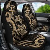 Fiji Polynesian Car Seat Covers - Gold Tentacle Turtle - 091114 - YourCarButBetter