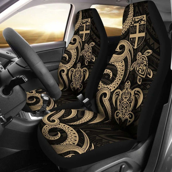 Fiji Polynesian Car Seat Covers - Gold Tentacle Turtle - 091114 - YourCarButBetter