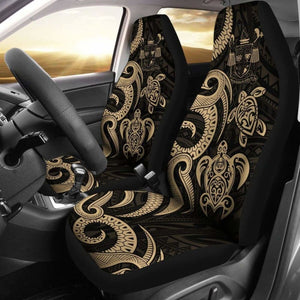 Fiji Polynesian Car Seat Covers - Gold Tentacle Turtle Crest - 091114 - YourCarButBetter