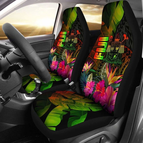 Fiji Polynesian Car Seat Covers - Hibiscus And Banana Leaves - 232125 - YourCarButBetter