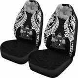Fiji Polynesian Car Seat Covers Pride Seal And Hibiscus Black - 232125 - YourCarButBetter