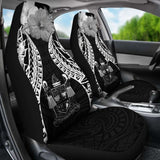 Fiji Polynesian Car Seat Covers Pride Seal And Hibiscus Black - 232125 - YourCarButBetter